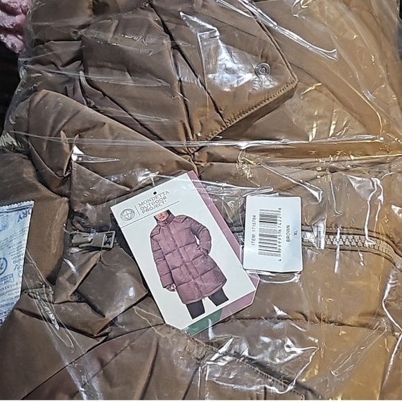 Mondetta Ladies Square Quilted Down Parka ~ brown nwt - Picture 9 of 13
